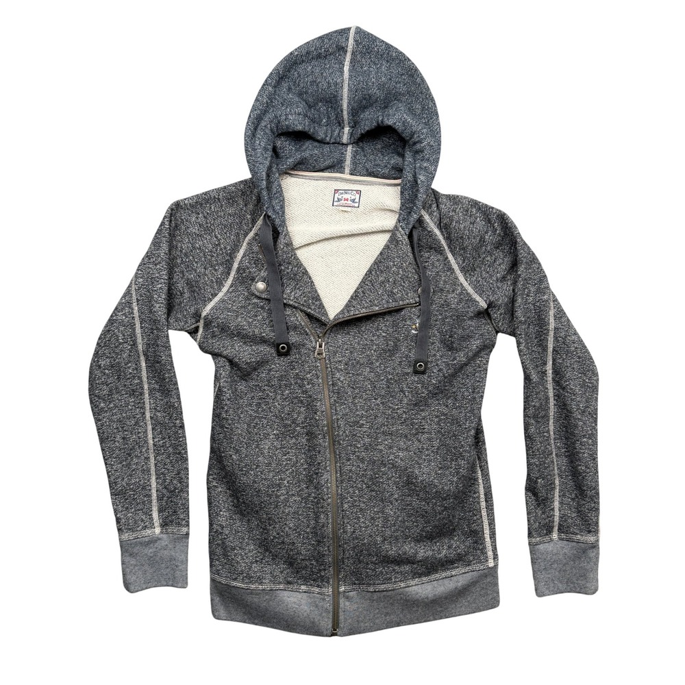 Vintage Diesel Co Hoodie Men L Gray Asymmetrical Zip Moto Workwear Fleece Jacket